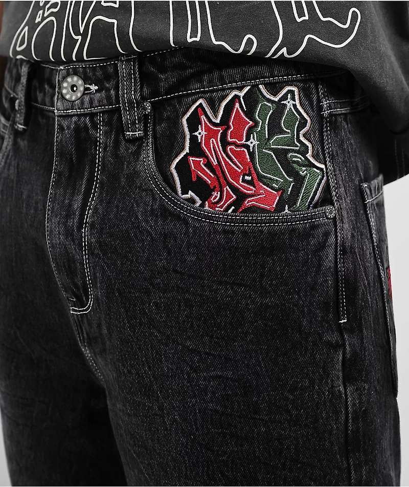 Ninth Hall Ambush Embroidered Black Denim Jeans