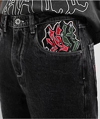 Ninth Hall Ambush Embroidered Black Wash Jeans