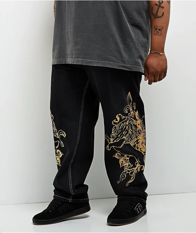 Ninth Hall Ambush Fleur De Lion Black Wash Loose Fit Jeans