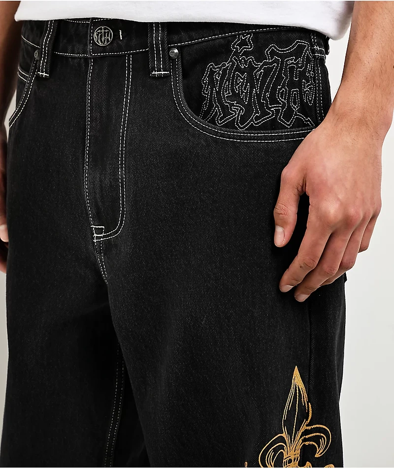 Ninth Hall Ambush Fleur De Lion Black Wash Loose Fit Jeans