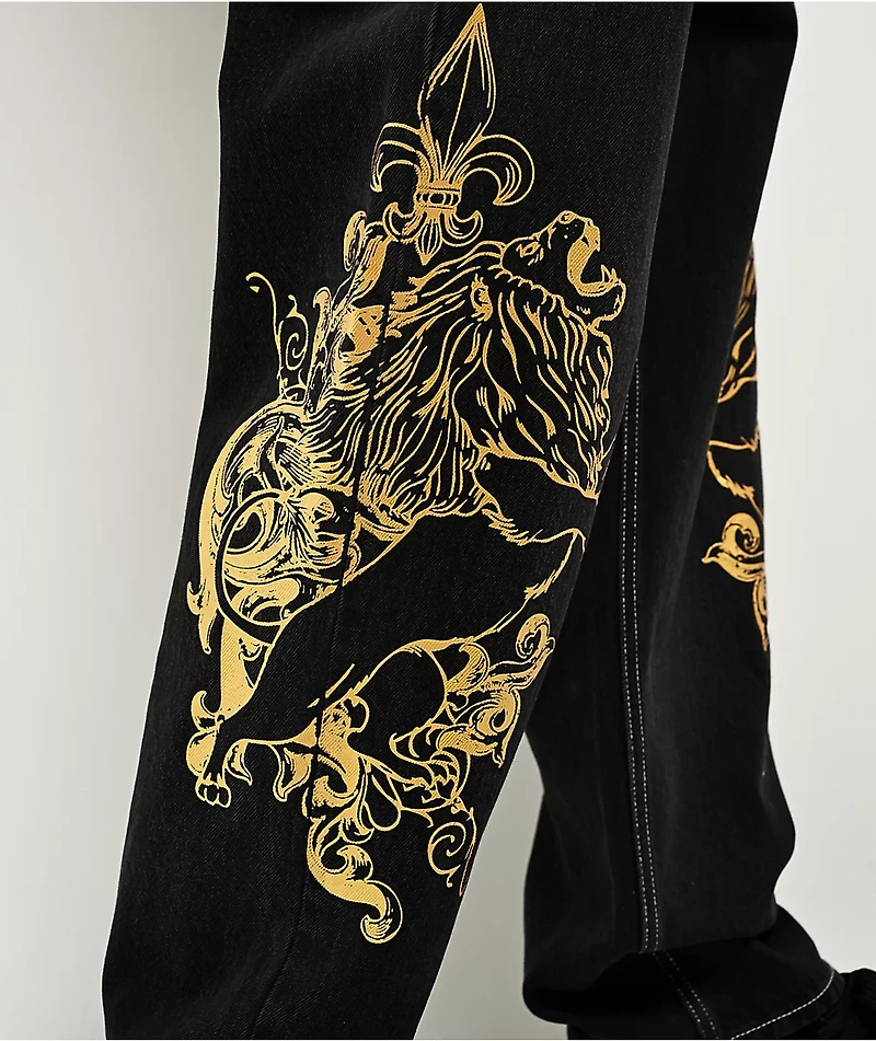 Ninth Hall Ambush Fleur De Lion Black Wash Loose Fit Jeans