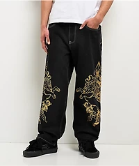 Ninth Hall Ambush Fleur De Lion Black Wash Loose Fit Jeans