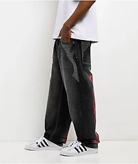 Ninth Hall Ambush Locked Rhinestone Black Wash Jeans