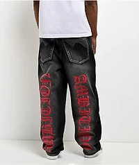 Ninth Hall Ambush Locked Rhinestone Black Wash Jeans