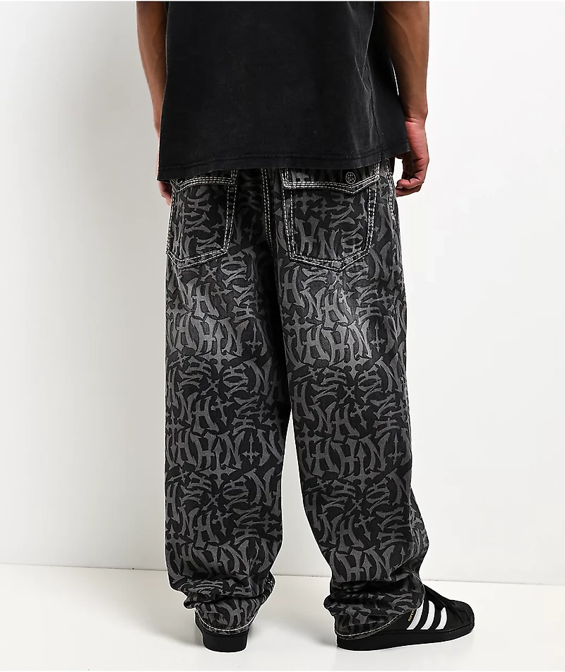 Ninth Hall Ambush Marked Up Black Wash Jeans