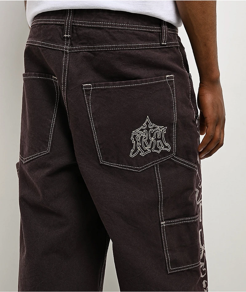 Ninth Hall Ambush Painter Brown Wash Loose Fit Carpenter Pants