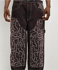 Ninth Hall Ambush Painter Brown Wash Loose Fit Carpenter Pants