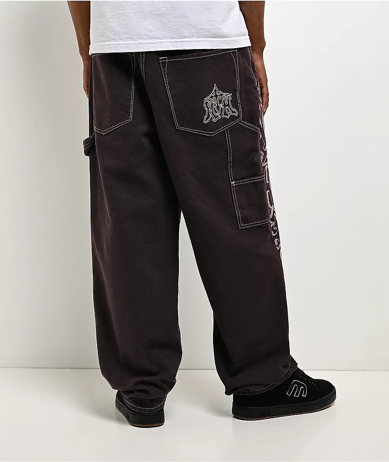 Ninth Hall Ambush Painter Brown Wash Loose Fit Carpenter Pants