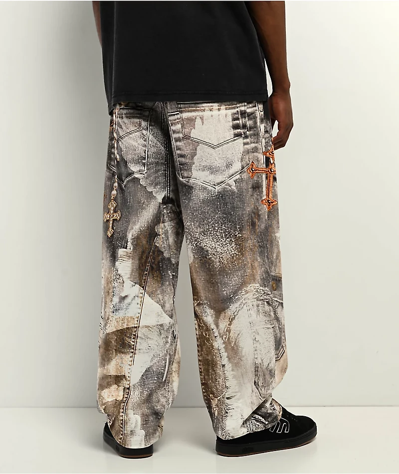 Ninth Hall Ambush Pearls & Crosses Loose Fit Jeans