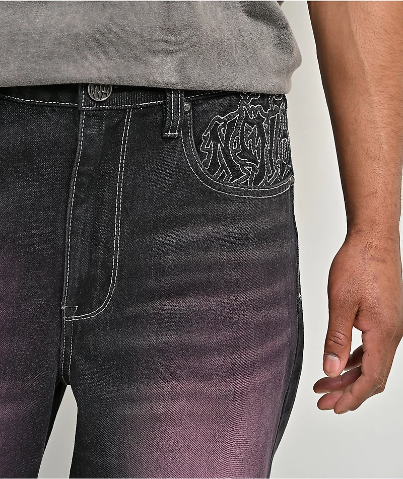 Ninth Hall Ambush Purple Wash Black Denim Loose Fit Jeans