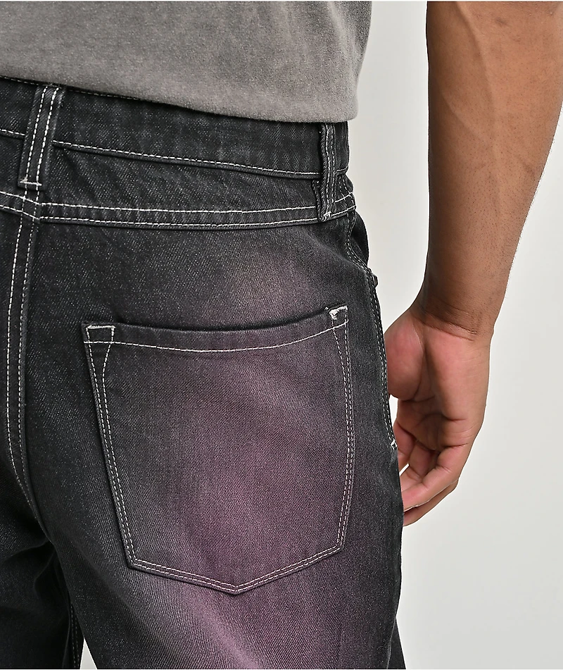 Ninth Hall Ambush Purple Wash Black Denim Loose Fit Jeans