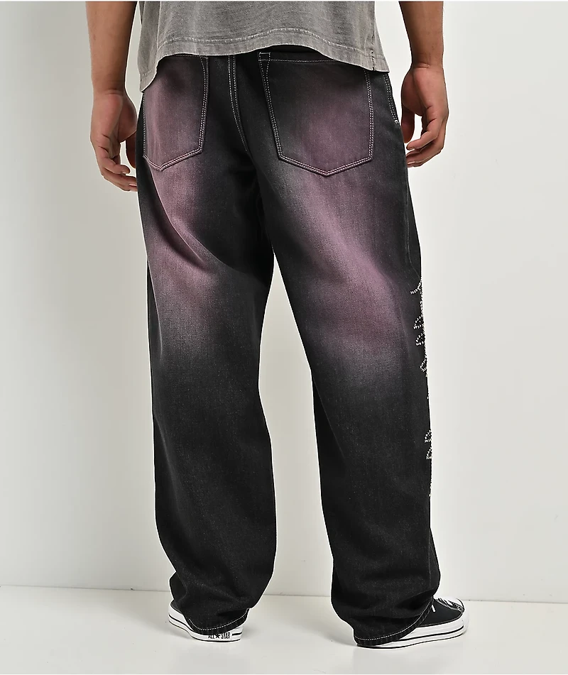 Ninth Hall Ambush Purple Wash Black Denim Loose Fit Jeans