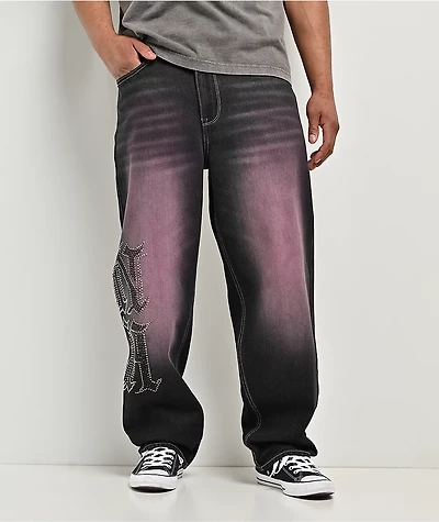 Ninth Hall Ambush Purple Wash Black Denim Loose Fit Jeans