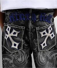 Ninth Hall Ambush Royal Cross Black Wash Loose Fit Jeans