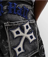 Ninth Hall Ambush Royal Cross Black Wash Loose Fit Jeans