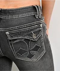 Ninth Hall Amiyah Black Wash Low Rise Bootcut Jeans