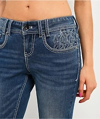 Ninth Hall Amiyah Blue Wash Low Rise Skinny Jeans