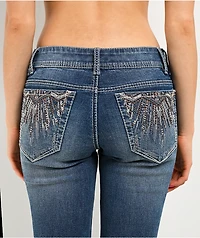 Ninth Hall Amiyah Blue Wash Low Rise Skinny Jeans