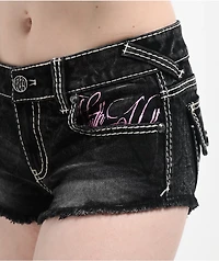 Ninth Hall Amiyah Lil Shorty Teen Spirit Black Wash Denim Shorts
