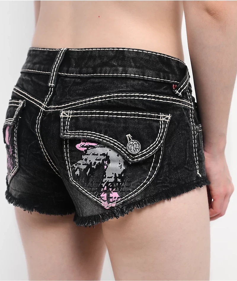 Ninth Hall Amiyah Lil Shorty Teen Spirit Black Wash Denim Shorts