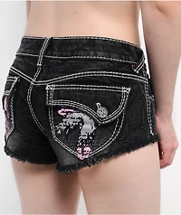 Ninth Hall Amiyah Lil Shorty Teen Spirit Black Wash Denim Shorts
