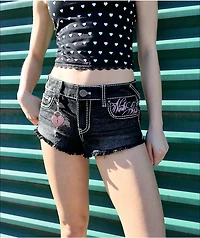 Ninth Hall Amiyah Lil Shorty Teen Spirit Black Wash Denim Shorts