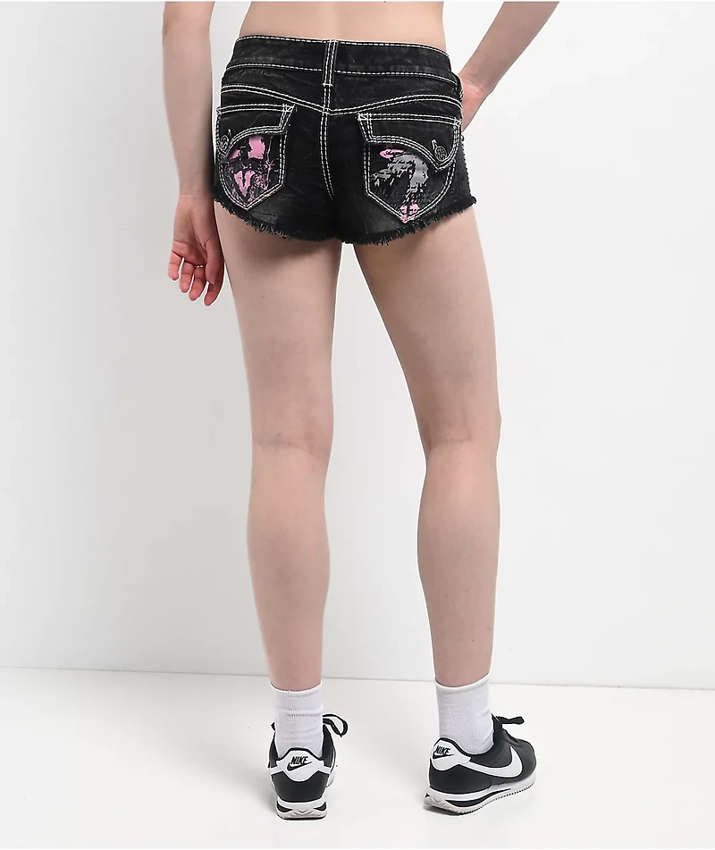 Ninth Hall Amiyah Lil Shorty Teen Spirit Black Wash Denim Shorts