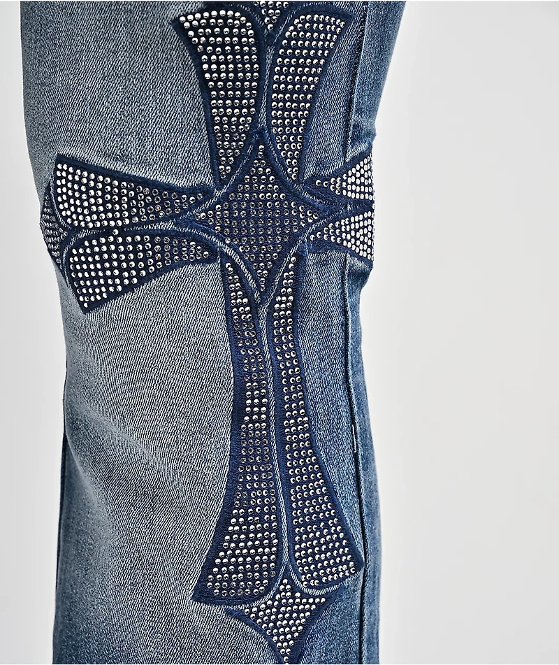 Ninth Hall Amiyah Reign Blue Wash Bootcut Jeans