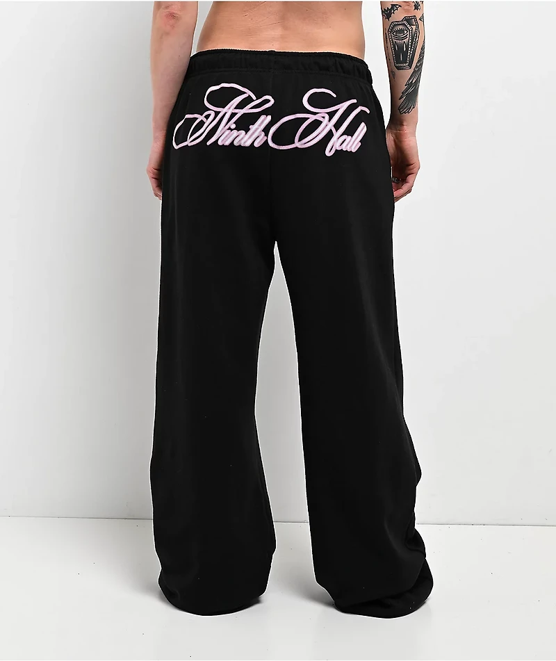 Ninth Hall Among The Stars Black Wide Leg Sweatpants