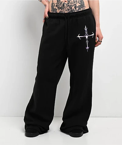 Ninth Hall Among The Stars Black Wide Leg Sweatpants