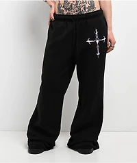 Ninth Hall Among The Stars Black Wide Leg Sweatpants