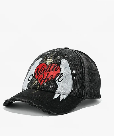 Ninth Hall Angel Rhinestone Black Snapback Hat