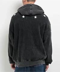 Ninth Hall Angels Black Wash Thermal Zip Hoodie