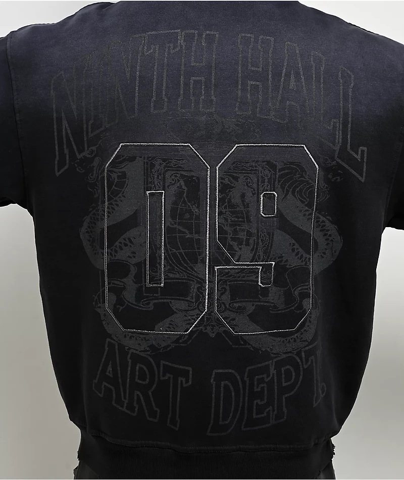 Ninth Hall Art Department Black Wash Zip Hoodie