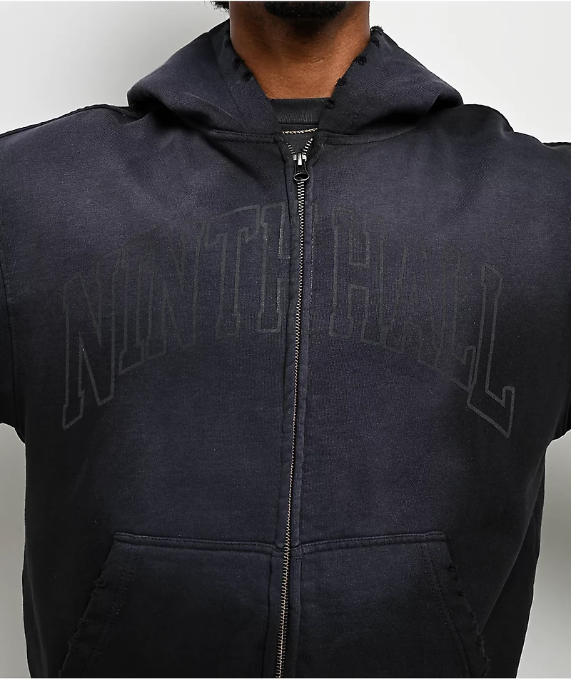Ninth Hall Art Department Black Wash Zip Hoodie