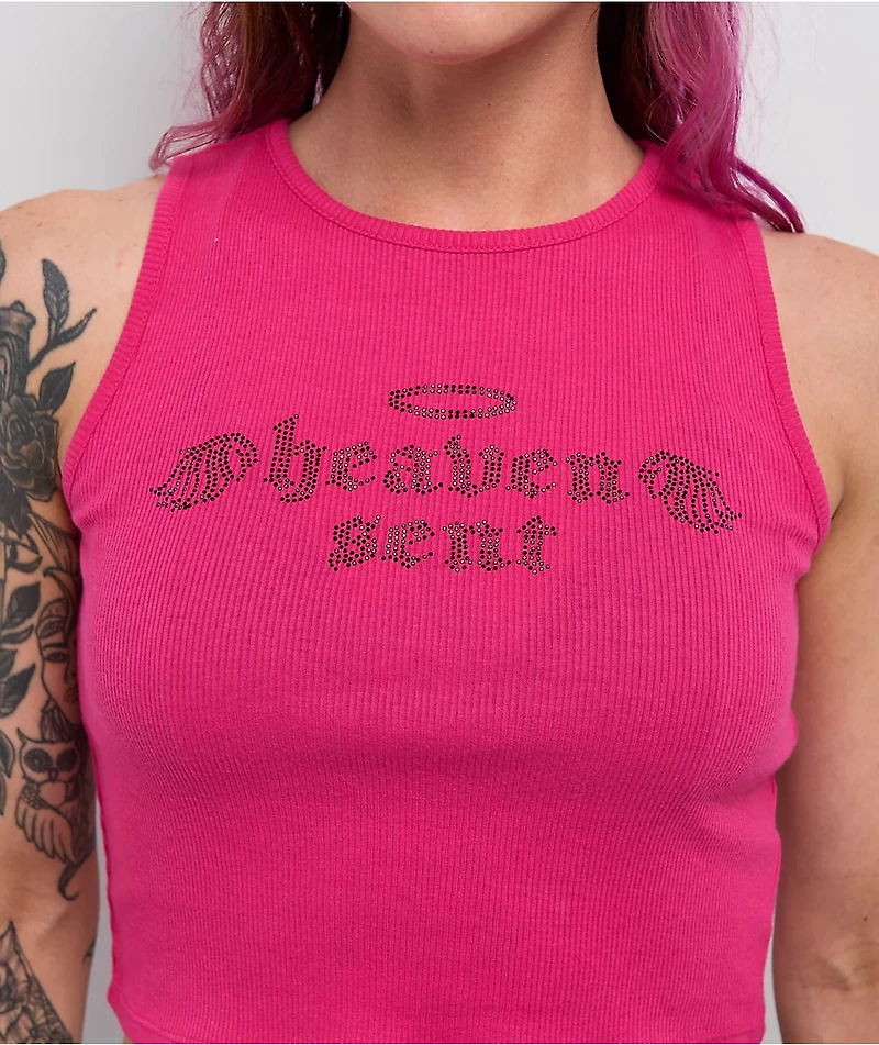 Ninth Hall Ashlee Heaven Pink Crop Tank Top