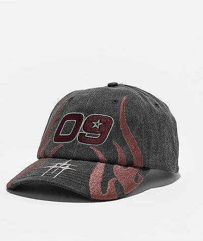 Ninth Hall Ashton Black Wash Strapback Hat