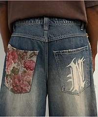 Ninth Hall Astray Ambition Blue Wash Ultra Wide Patchwork Jeans