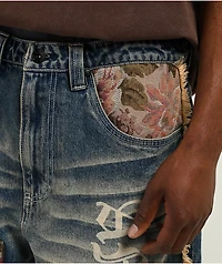 Ninth Hall Astray Ambition Blue Wash Ultra Wide Patchwork Jeans