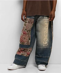 Ninth Hall Astray Ambition Blue Wash Ultra Wide Patchwork Jeans