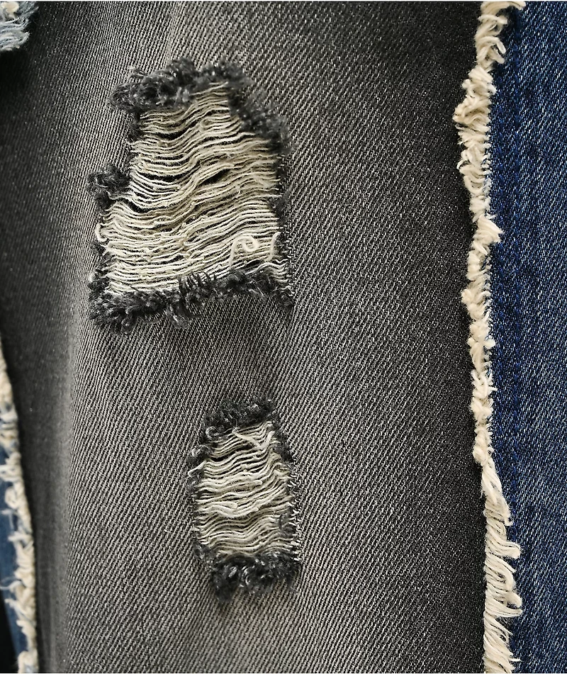 Ninth Hall Astray Double Destroy Black & Blue Loose Fit Jeans