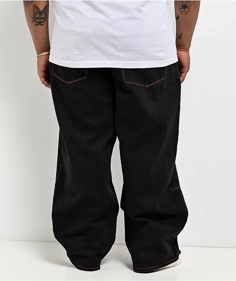 Ninth Hall Astray Pink & Black Thunderhead Wash Ultra Wide Patchwork Jeans