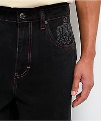 Ninth Hall Astray Pink & Black Thunderhead Wash Ultra Wide Patchwork Jeans