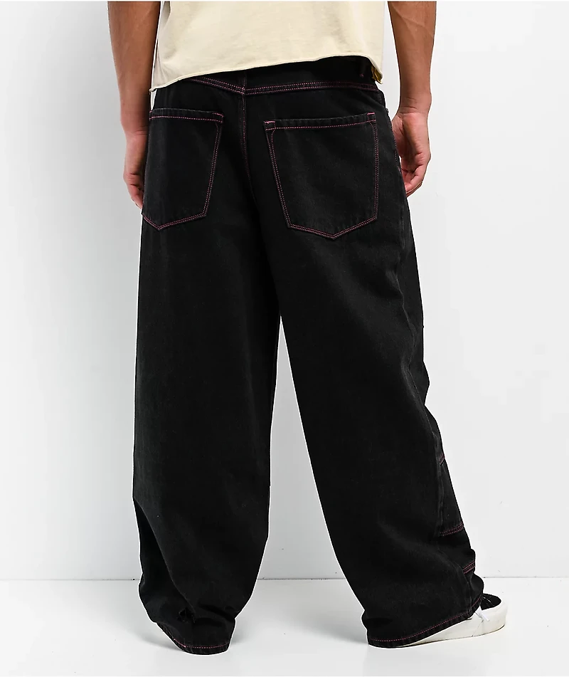 Ninth Hall Astray Pink & Black Thunderhead Wash Ultra Wide Patchwork Jeans