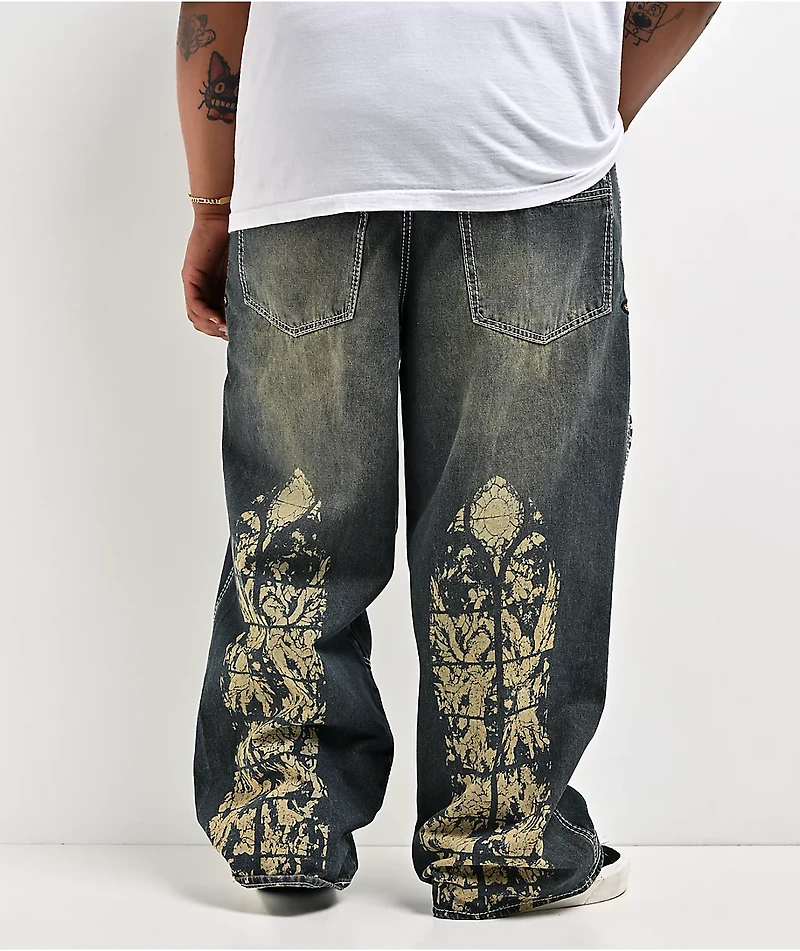 Ninth Hall Astray Preach Blue Wash Ultra Wide Jeans