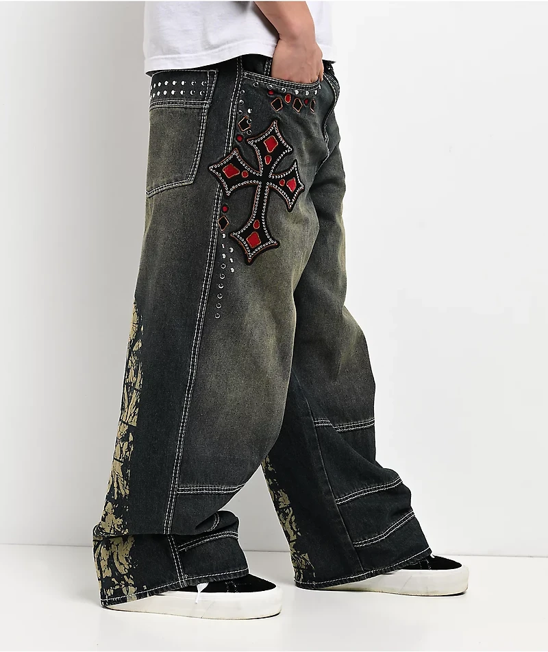 Ninth Hall Astray Preach Blue Wash Ultra Wide Jeans