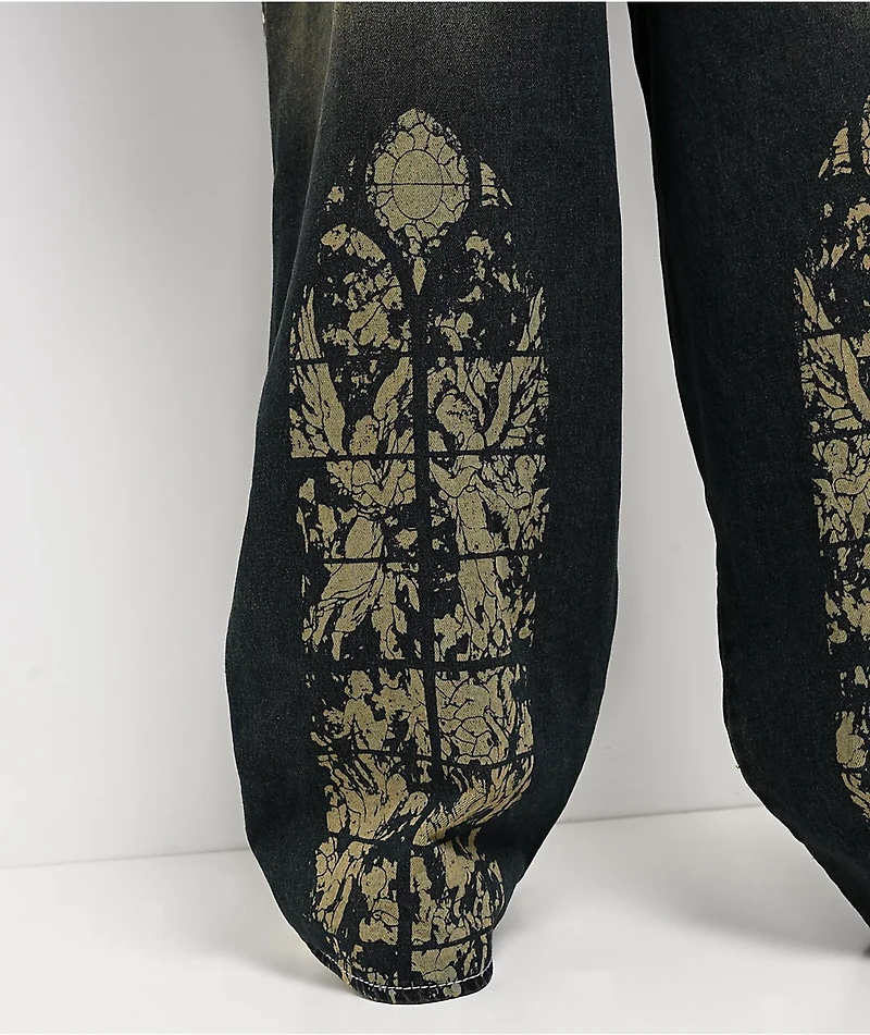 Ninth Hall Astray Preach Blue Wash Ultra Wide Jeans