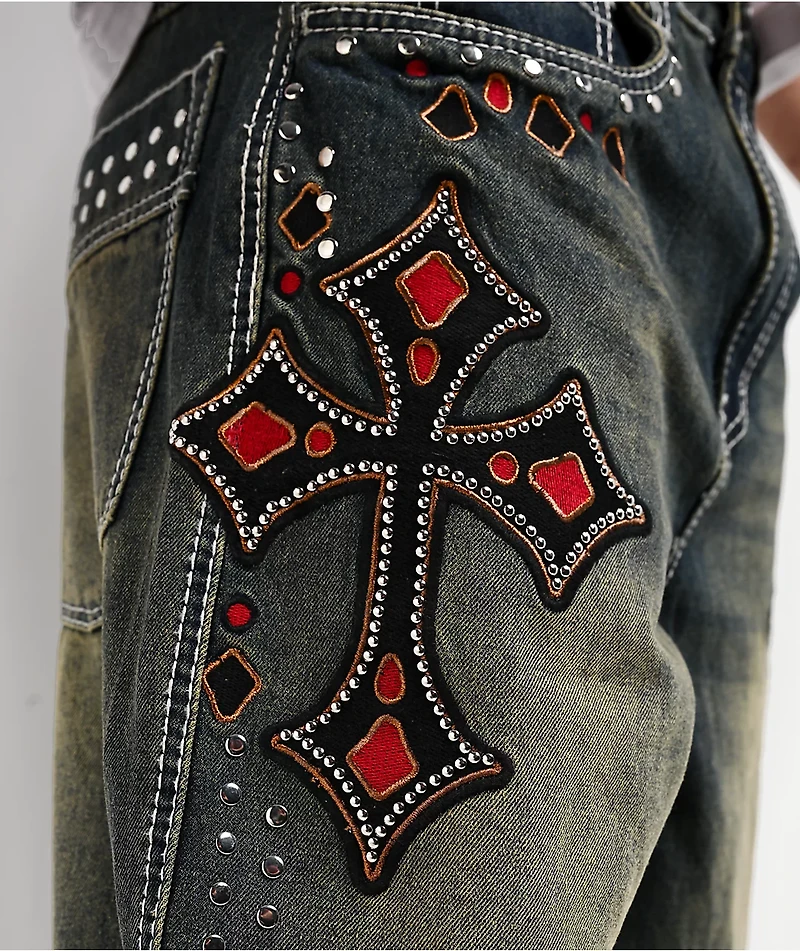 Ninth Hall Astray Preach Blue Wash Ultra Wide Jeans