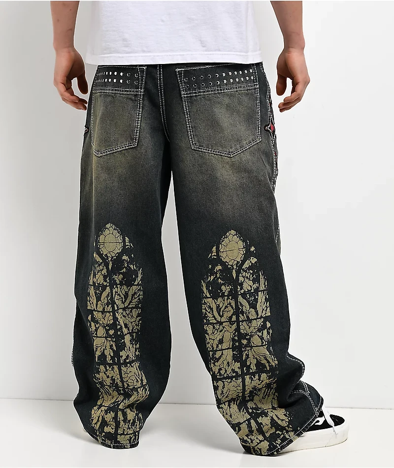 Ninth Hall Astray Preach Blue Wash Ultra Wide Jeans