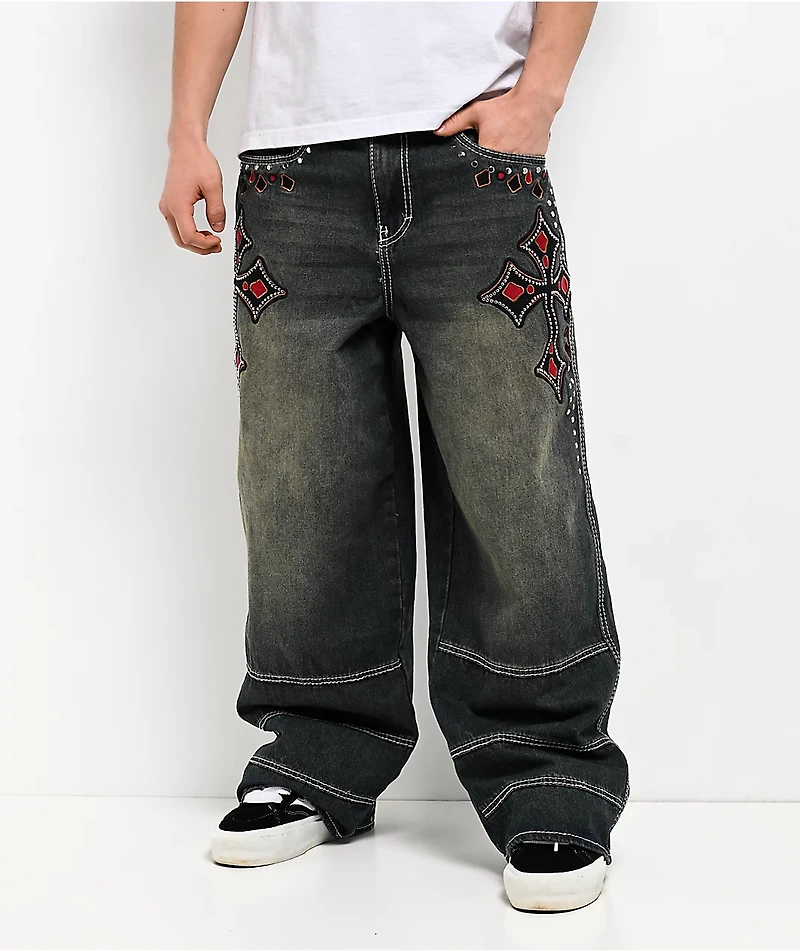 Ninth Hall Astray Preach Blue Wash Ultra Wide Jeans